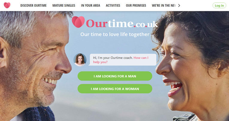 OurTime printscreen homepage